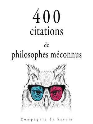 cover image of 400 citations de philosophes méconnus